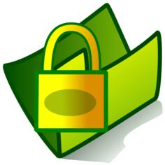 Vector graphics of locked PC folder icon