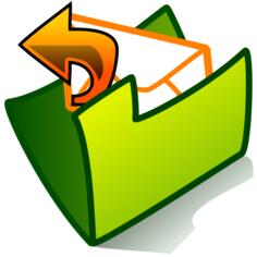 Vector image of sending mail folder icon