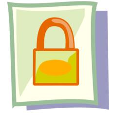 Vector clip art of locked file PC icon in pastel colour