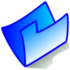 Vector image of my computer blue folder icon