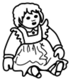 Posh doll outline vector illustration