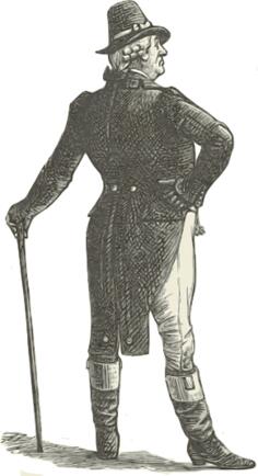 Vector clip art of landlord gentleman with a walking stick