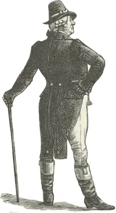Vector clip art of landlord gentleman with a walking stick