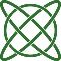 Vector image of atom path sign in a circle
