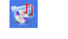 Blue background music file link computer icon vector drawing