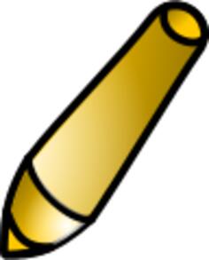 Vector clip art of brown tilted pen