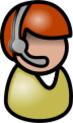 Male Indian telephone operator icon vector drawing