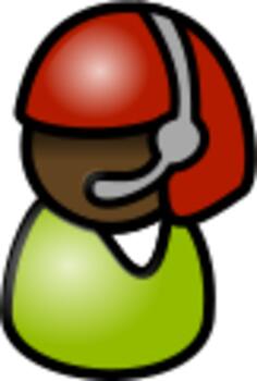 Vector clip art of Indian woman with red hair telephone operator icon