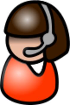 Indian woman telephone operator icon vector graphics
