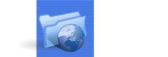 Blue background internet folder computer icon vector drawing