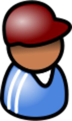 Guy with cap telephone operator icon vector clip art