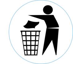 Vector clip art of dispose of rubbish in bin sign