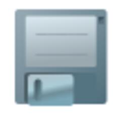 Vector clip art of blue floppy disc icon