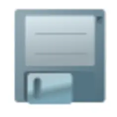 Vector clip art of blue floppy disc icon