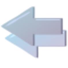 Blue arrows pointing left vector illustration