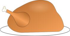 Vector image of turkey on platter