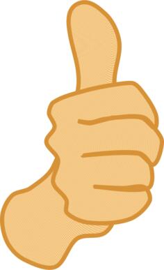 Vector drawing of thumbs up man hand