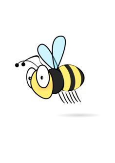 Vector illustration of cartoon bumble bee
