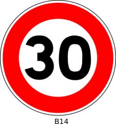 Vector illustration of 30 speed limitation traffic sign