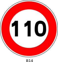 Vector drawing of 110 speed limitation traffic sign
