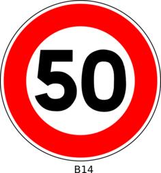 Vector clip art of 50 speed limitation traffic sign