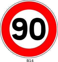 Vector illustration of 90 speed limitation traffic sign