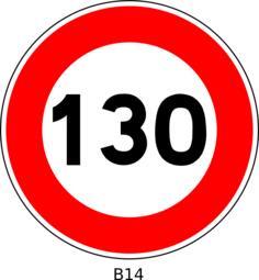 Vector graphics of 130 speed limitation traffic sign