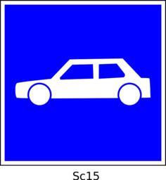 Vector illustration of cars square blue sign