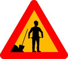 Vector graphics of financial crisis warning road sign