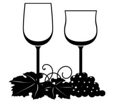 Vector clip art of two glasses of wine
