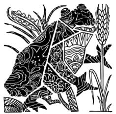 Ornate frog woodcarving vector image