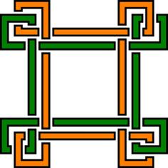 Square pattern with green and orange lines vector image