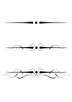 3 Victorian decorative underlines vector clip art