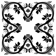 Vector image of four outgrowths shaped decorations as one