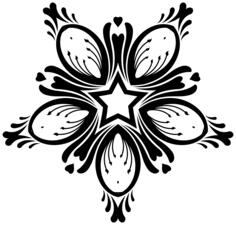 Vector clip art of flourishing flower bud star decoration