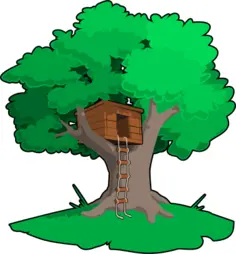 Tree house vector illustration