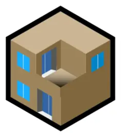 Vector clip art of modern brown city house