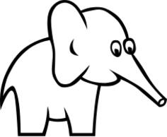 Vector illustration of big eared elephant
