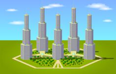 Vector image of city condo concept