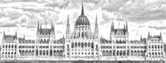 Budapest parliament building vector illutstration