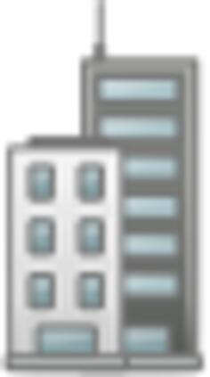 Vector clip art of blue reflective glass tower block