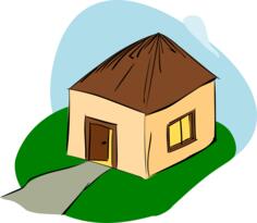 Vector drawing of stylized hut