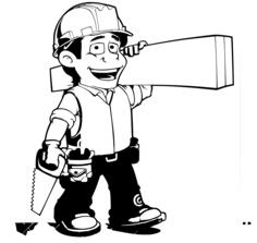Vector image of carpenter going for work