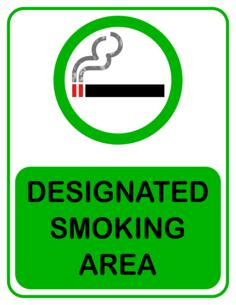 Vector graphics of green designated smoking area sign