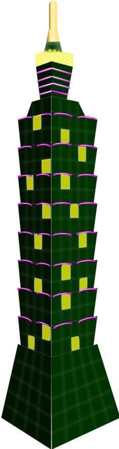 Taipei 101 lookalike building vector drawing
