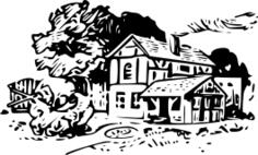Vector clip art of country tavern
