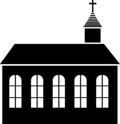 Vector drawing of small church silhouette