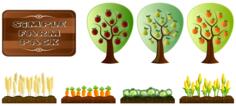 Vector image of simple farm crops pack