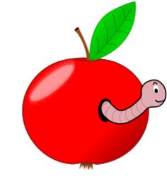 Red apple with worm vector image