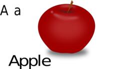 Vector clip art of letter learning by fruit
